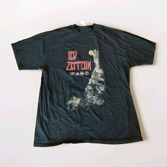 Led Zeppelin Stairway To Heaven Anvil T Shirt Mens Extra Large XL Black Cotton - Picture 1 of 6